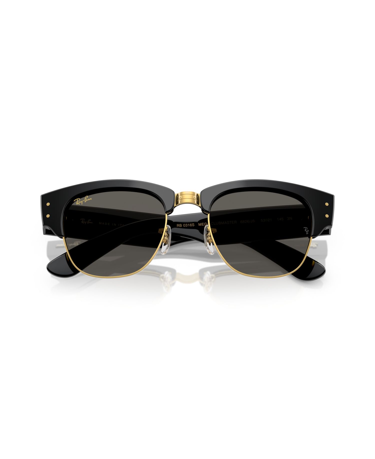 Unisex Mega Clubmaster Blacked Out Collection Sunglasses, RB0316S