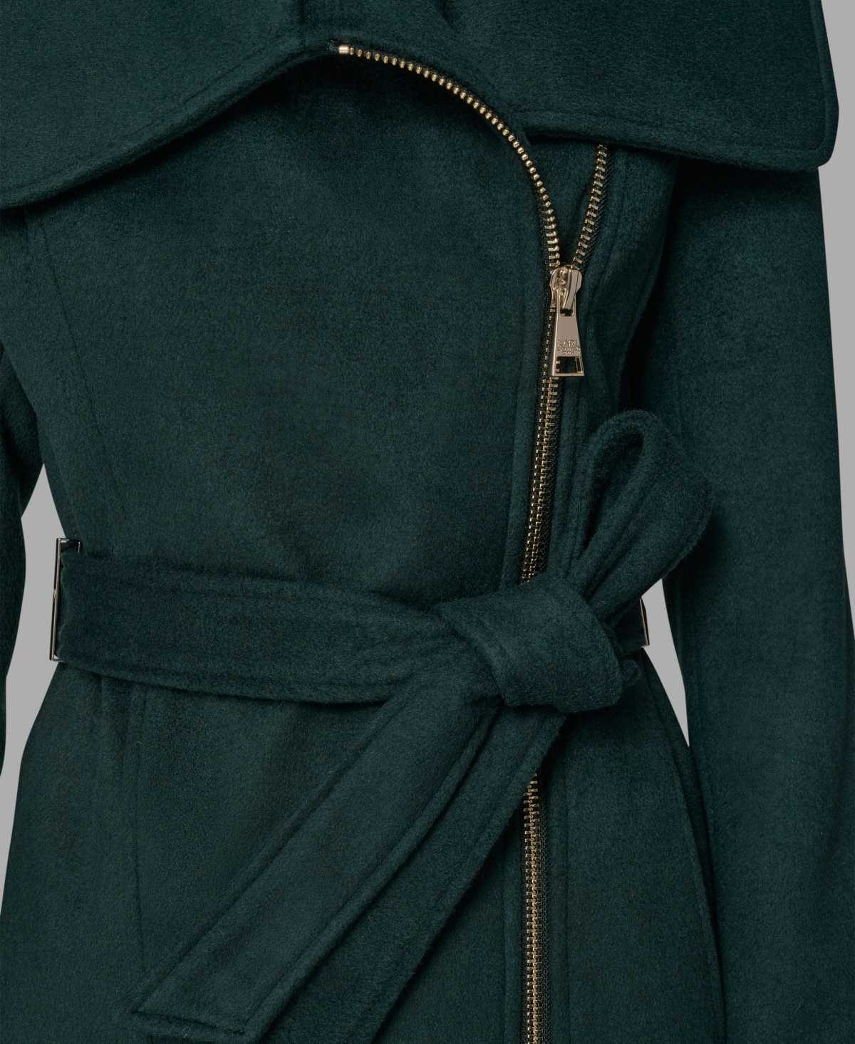 Karl Lagerfeld Women's Asymmetrical Wrap Coat In Green