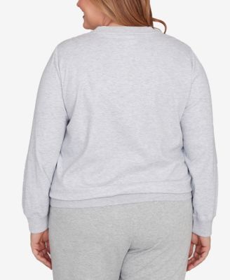 Plus Size Casual Vibe Embroidered Patchwork Long Sleeve Top