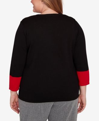 Plus Size Jet Setter Zebra Colorblock Long sleeve Sweater
