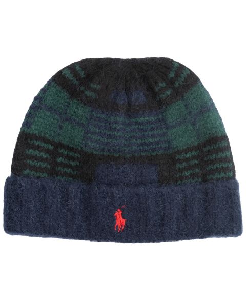 Мужская шапка Polo Ralph Lauren Brushed Blackwatch Beanie, цвет: Чёрный