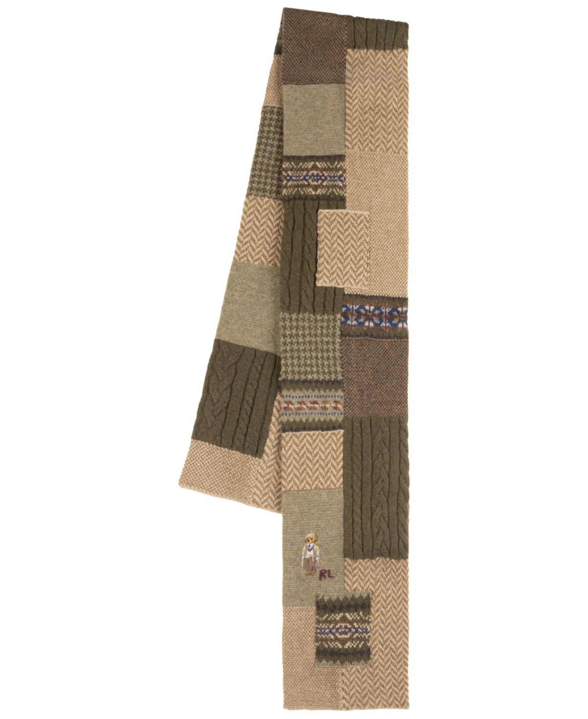 Мужской лоскутный шарф Charles Bear в стиле пэчворк