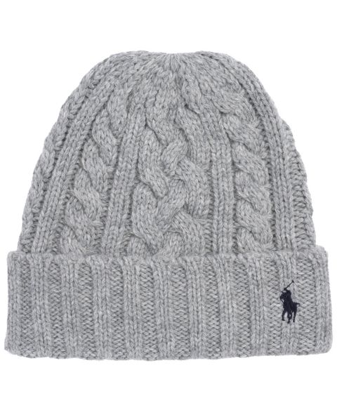 Мужская шапка Polo Ralph Lauren Cable Beanie, цвет: Меланжевый