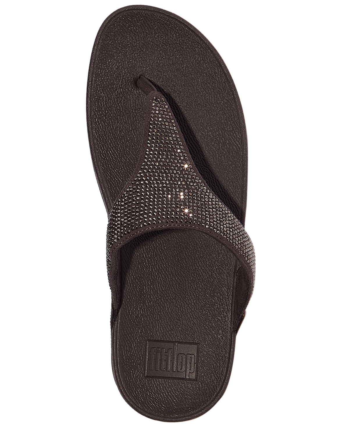 Fitflop Lulu Crystal Embellished Toe-post Sandals In Brown