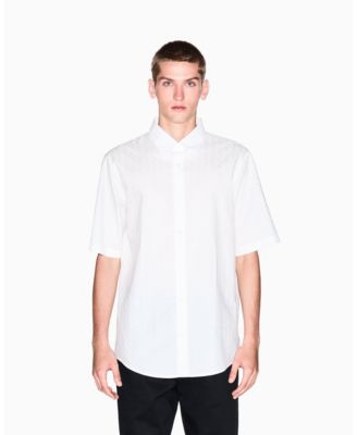 A|X Armani Exchange - Men's Short Sleeve Cotton Jacquard llover Logo Woven Shirt