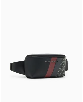 A|X Armani Exchange - Men's Striped polyurethane with Logo Graphic Belt Bag