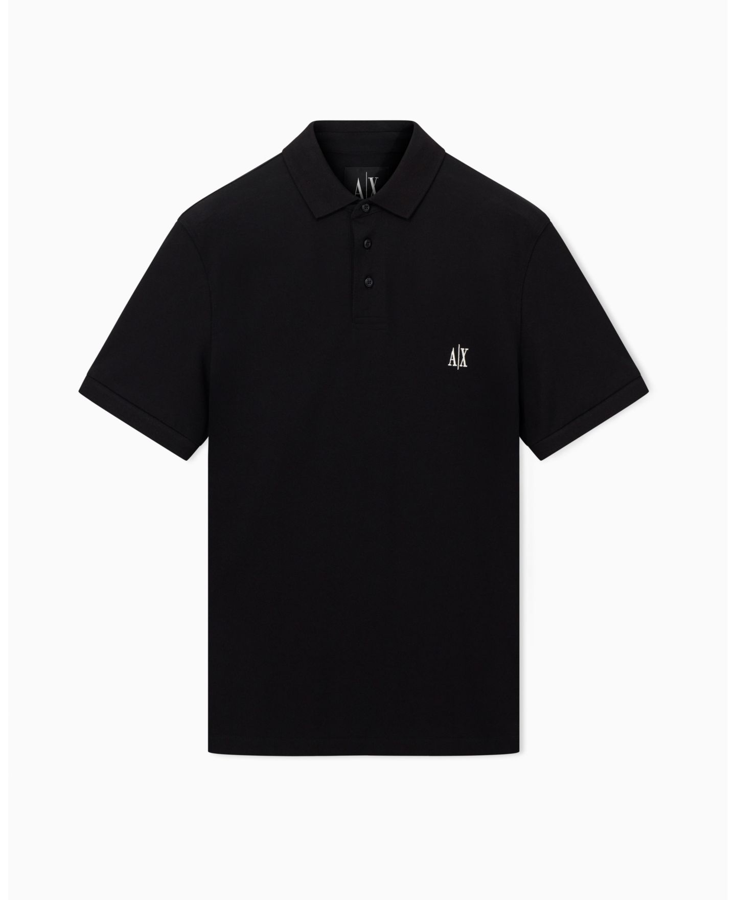 Мужское поло A|X Armani Exchange Icon Logo Pique Polo Shirt, цвет: Чёрный — фото 5