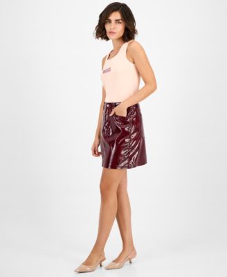 Women's Patent Faux-Leather Mini Skirt