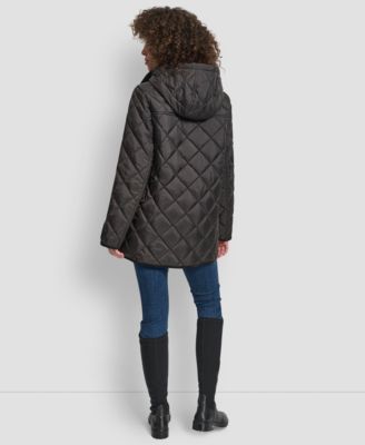 Women's Corduroy Collar Hooded Quilted Coat