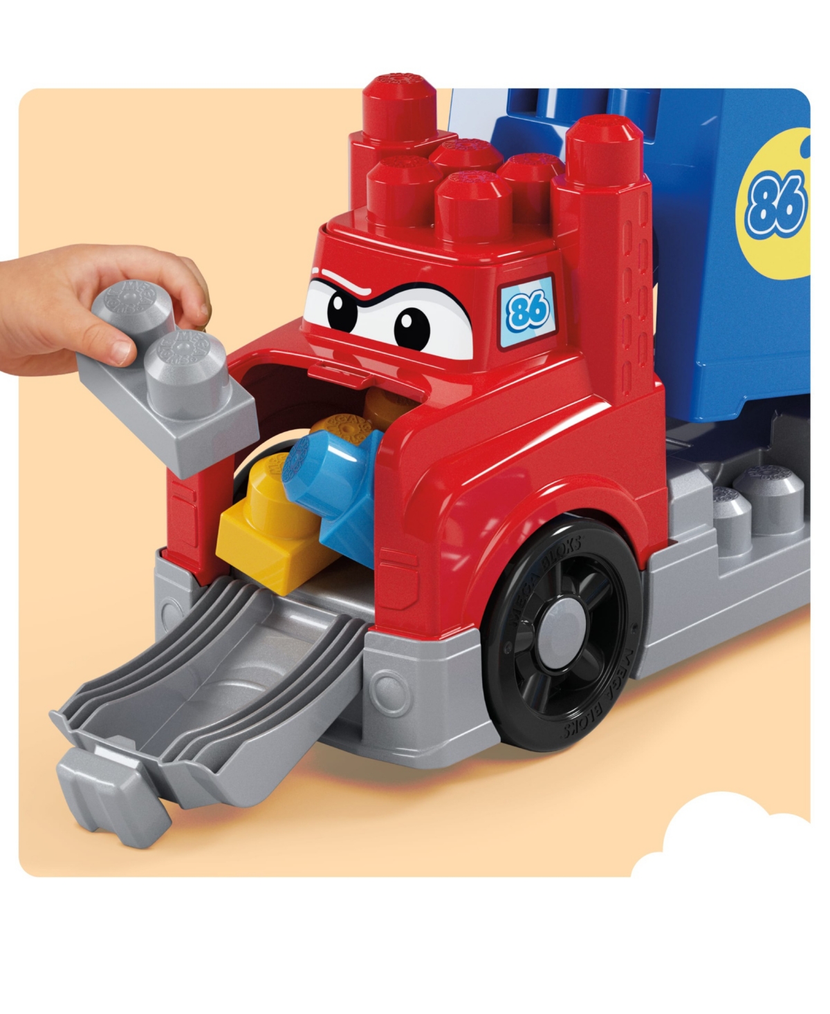 Mega Bloks First Builders Build And Race Rig Toy Blocks, 19 Pieces In Blue