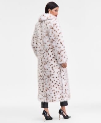 Women's Printed Long Faux-Fur Coat, Macy's Exclusive
