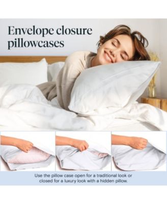 King 2PC Ultra Soft Silky Solid Performance Pillowcase Set