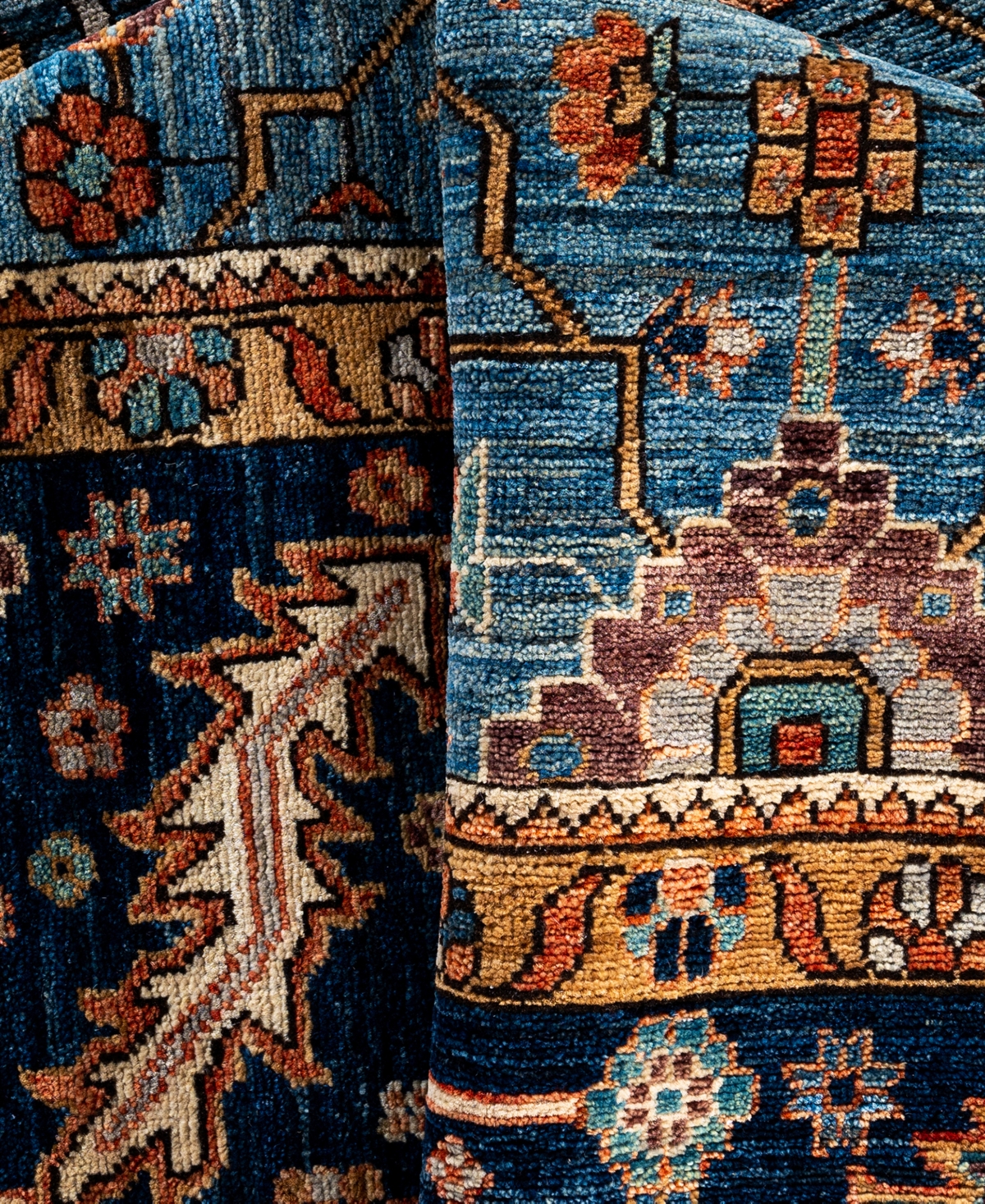 Adorn Hand Woven Rugs Serapi M0103-76 9'10"x13'10" Area Rug In Blue