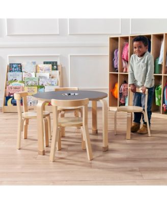 Bentwood Chalkboard Table and Curved Back Chair Set - Natural