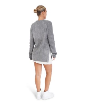Women's At Last Cable Knit Jumper with Slit