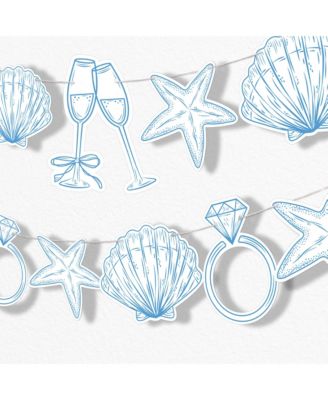 Last Toast on the Coast Banner, 30 Feet of Cord, 15 Double-Sided Beach Pieces