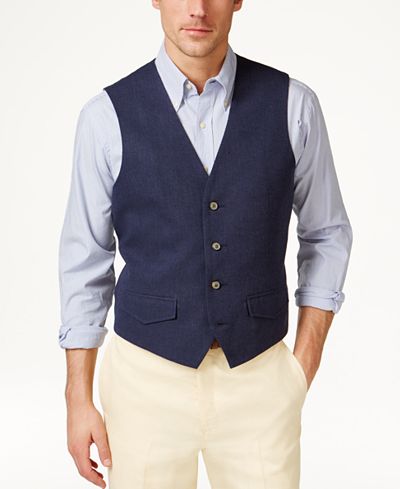 Tasso Elba Men's Linen Vest, Only at Macy's