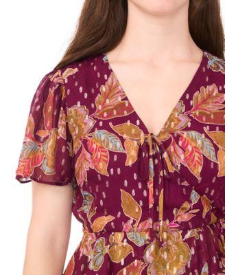 Petite Short Sleeves Knee Length Dress