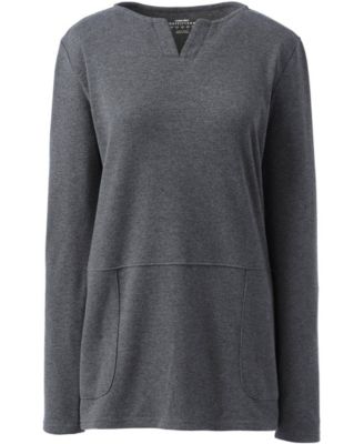 Women's Cotton Polyester Long Sleeve Tunic with Pockets