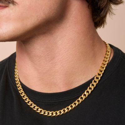 Mens Gold-Tone Curb Chain Necklace - 20'' Chain
