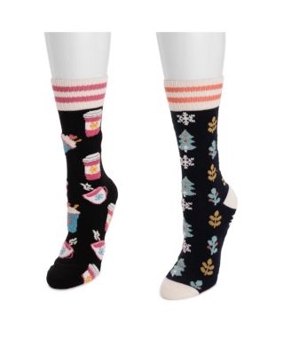 Women's Novelty Cozy Lounge Socks 2 Pack