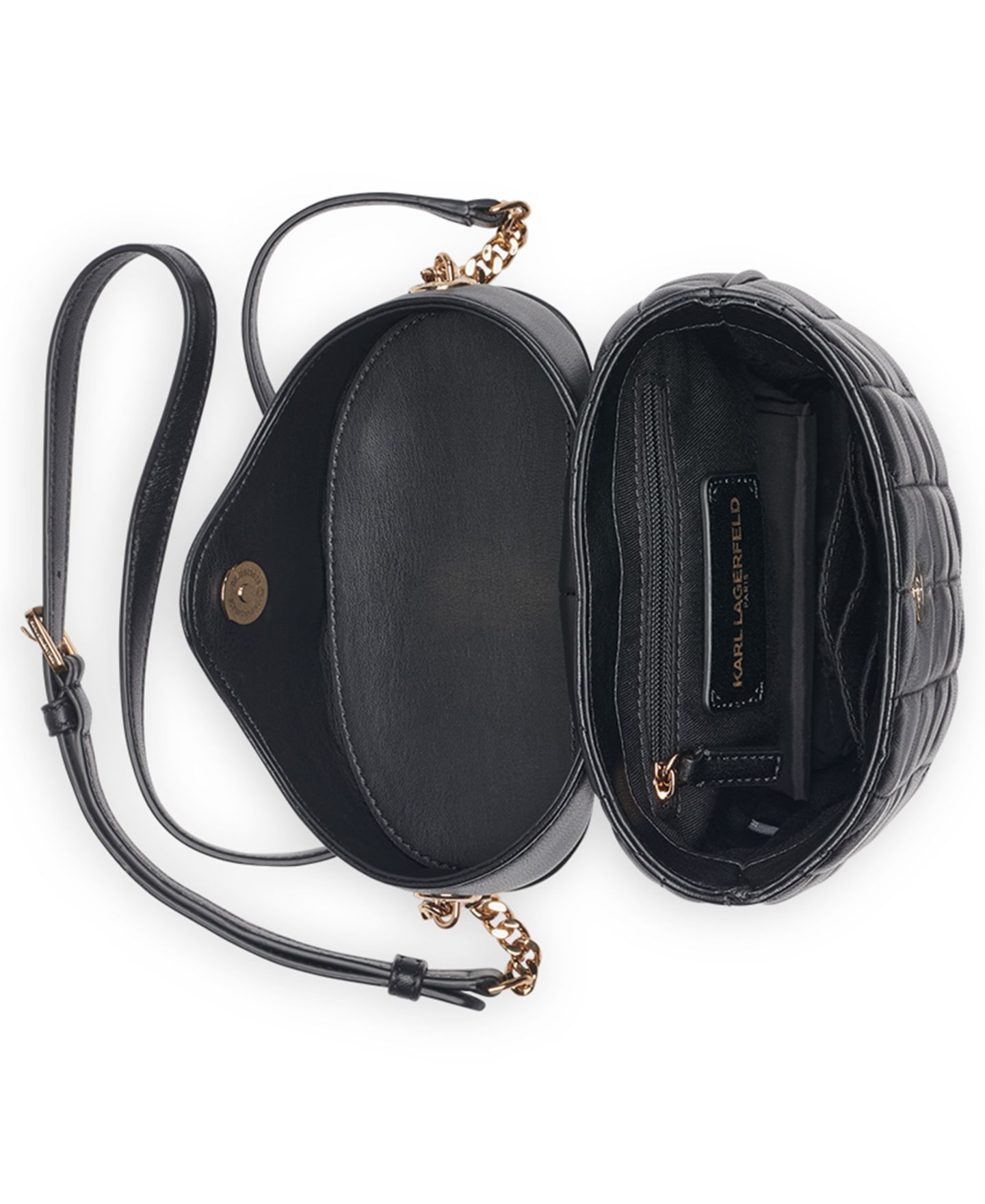 Женская сумка KARL LAGERFELD PARIS Lafayette Leather Crossbody, цвет: Чёрный — фото 4