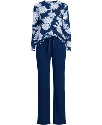 Women's Knit 2 Piece Pajama Set - Long Sleeve Top and Pants