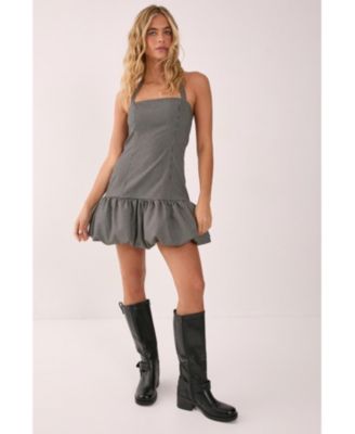 Women's Structured Puffball Bandeau Mini Dress