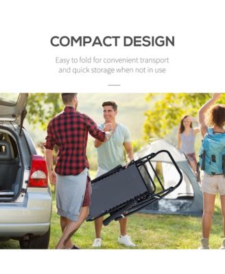 Folding Rocking Chairs, Outdoor Camping Chairs w/ Headrests,