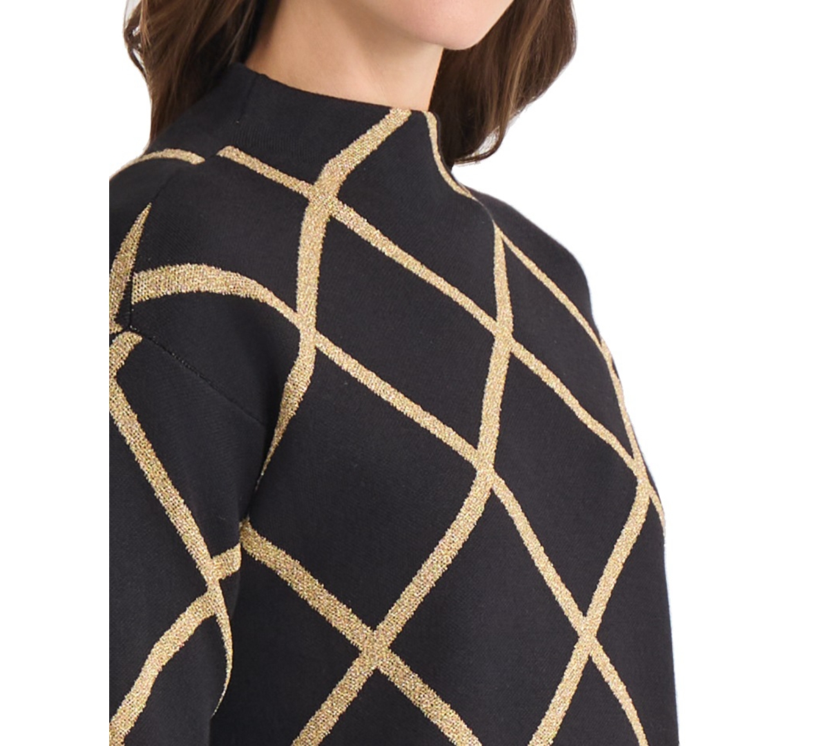 Jones New York Women's Mock Neck Sweater In Black