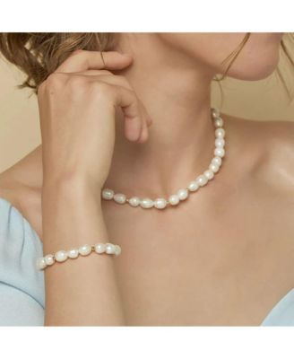 Etermal Spring Cultured Pearl Necklace & Bracelet Set