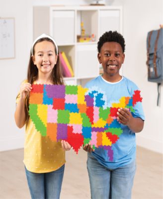 Puzzle By Number Map of the United States Building Toy Set, 1400 Pieces