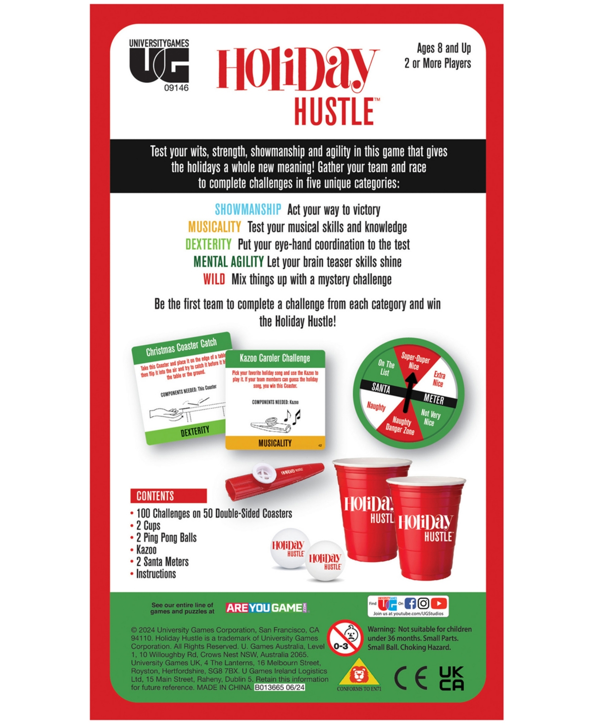 University Games Holiday Hustle The Minute To Win It Family Party Game In Multi