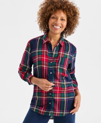 Style & Co - Women's Festive Plaid Perfect Shirt