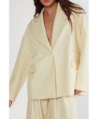 Women's Oversized Pinstripe Tailored Blazer