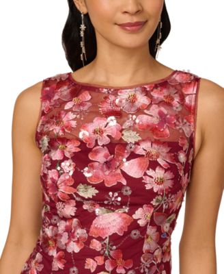 Women's Embroidered Floral Midi Dress