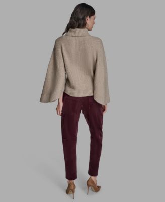 Women's Oversized Turtleneck Sweater Poncho