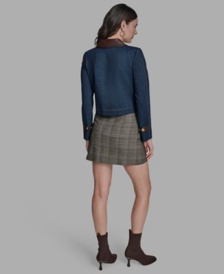 Women's Collared Long Sleeve Denim Jacket