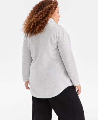 Plus Size Quarter-Zip Long-Sleeve Sweater, Macy's Exclusive