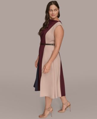 Plus Size Belted Midi Dress