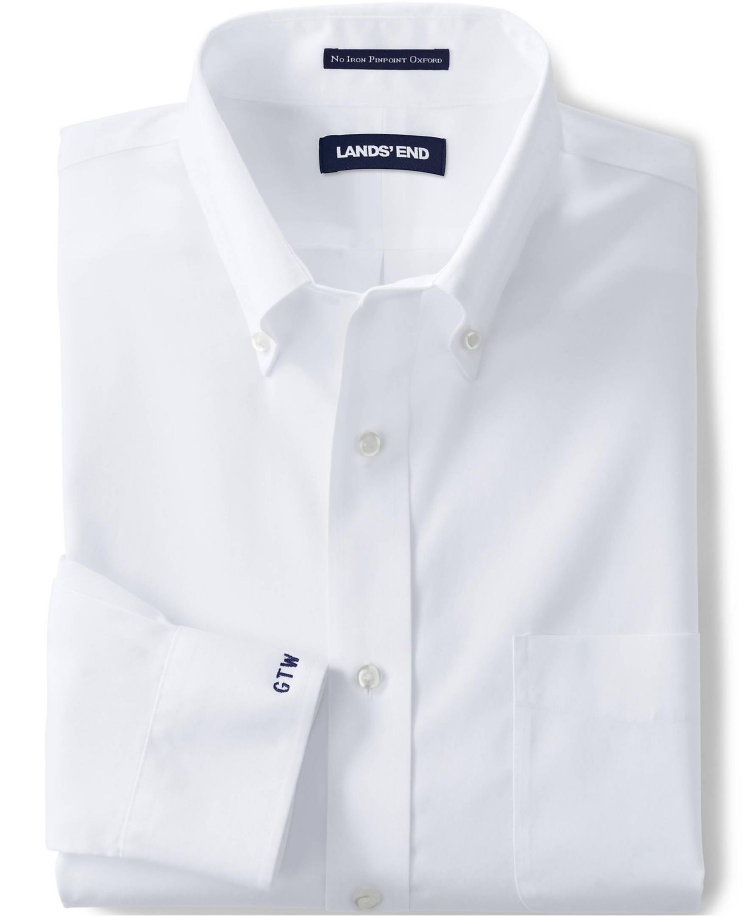 Men's Traditional Fit Solid No Iron Supima Pinpoint Button-down Collar Dress Shirt
