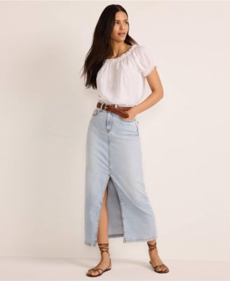 Women's Soft Denim Maxi Skirt