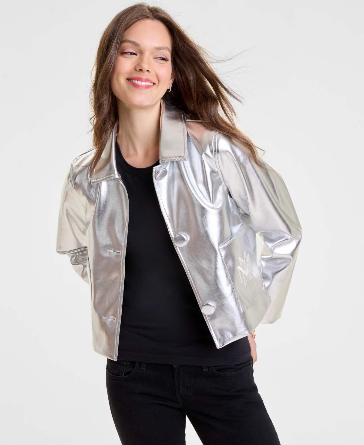 Disney | Macy's Women's Minnie Mouse Faux-Leather Jacket Embellished with Crystals by Swarovski, Exclusive