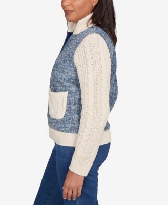 Women's Sunset Canyon Sweater Ribbed Quilted Jacket