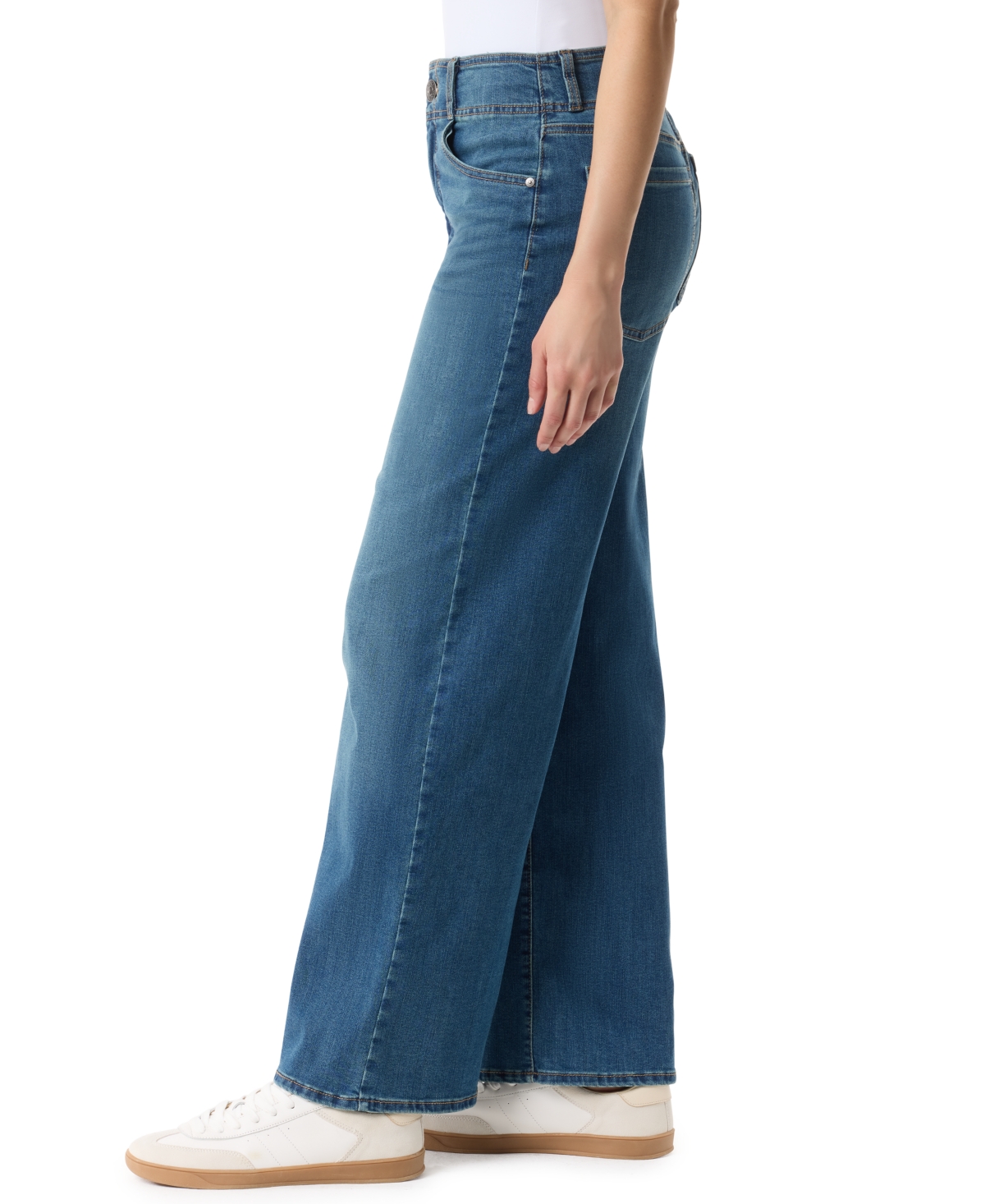 Gloria Vanderbilt Women's Petite Tummy Sculpt Wide Leg Jeans In Blue