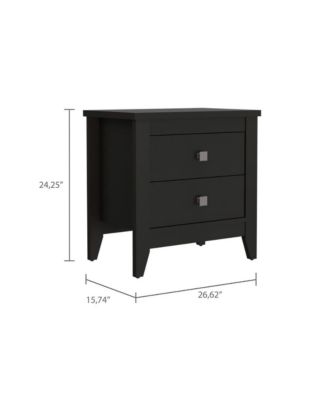 Storage Cabinet NightStand End Table with Two Shelves