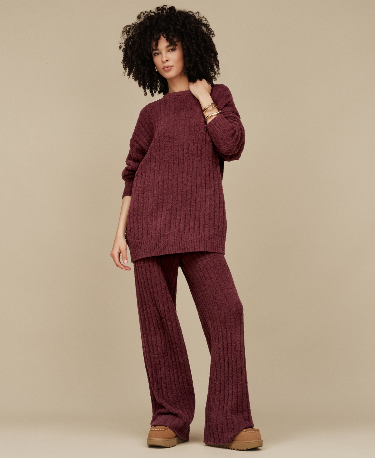 Ugg Women's Riz Ribbed Long-Sleeve Knit Sleep Top