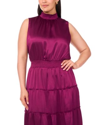 Plus Size Tiered Halter Maxi Dress