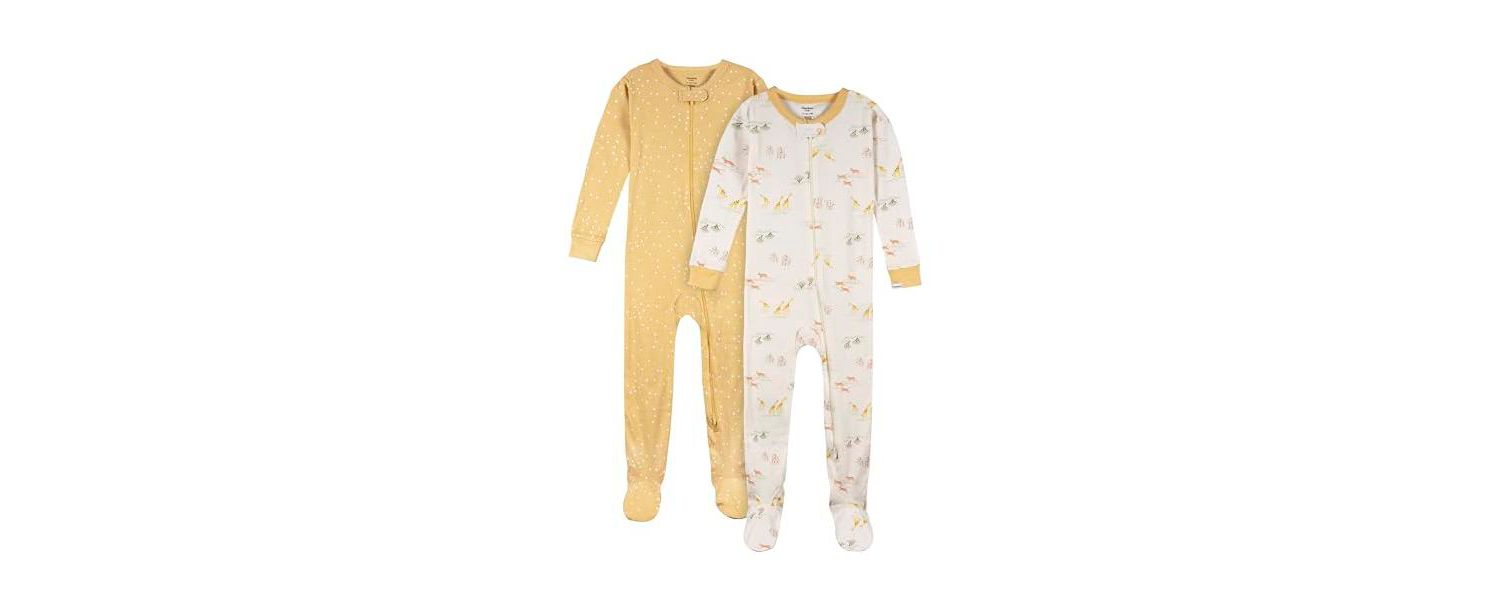 Baby Boys Snug Fit Footed Pajamas, 2-Pack, Safari