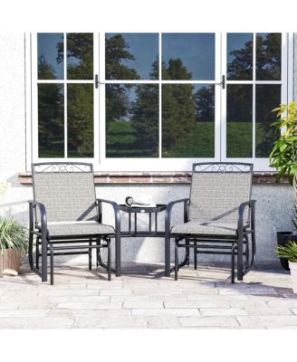 2-Person Outdoor Glider Chair with Table for Garden